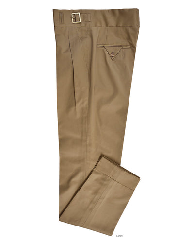 Pantalon Gurkha en sergé de coton : beige fossile sable