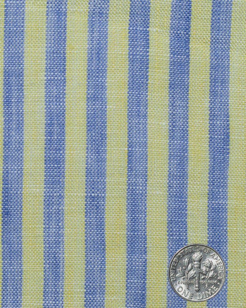 Leinen: Gelb-blaue Kleidstreifen