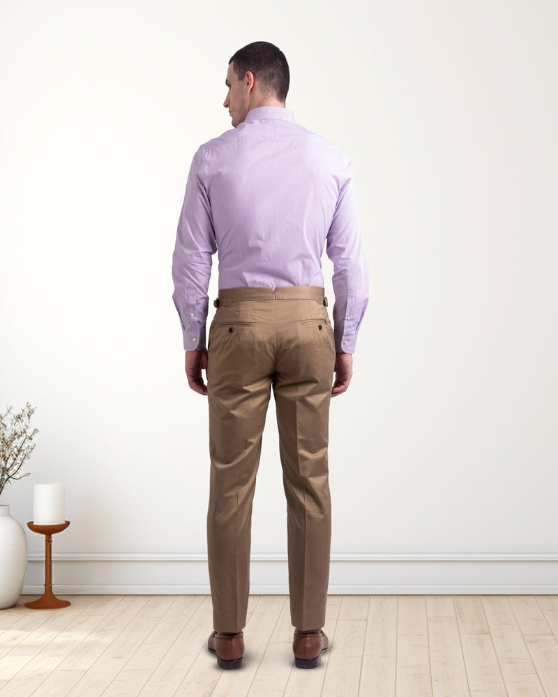 Malvenfarbenes Hemd mit Gingham-Karomuster