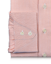 Coral Orange Stripes Seersucker