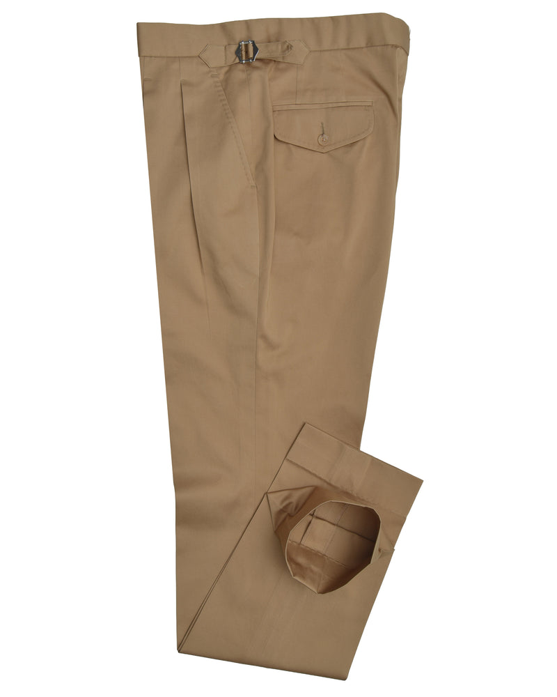 Plissierte Militärhose in Khaki