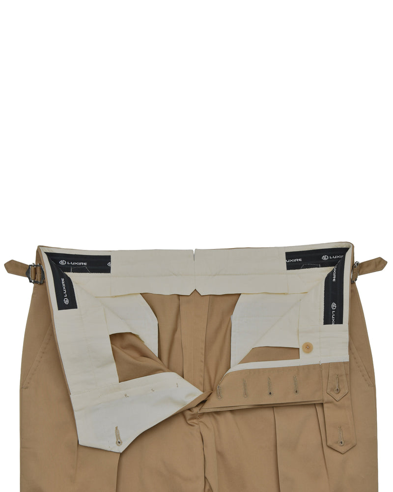 Plissierte Militärhose in Khaki