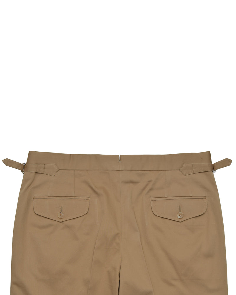 Plissierte Militärhose in Khaki