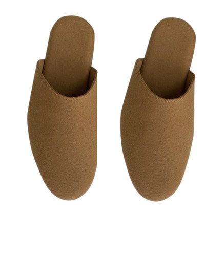 Pantoufles en daim et cachemire