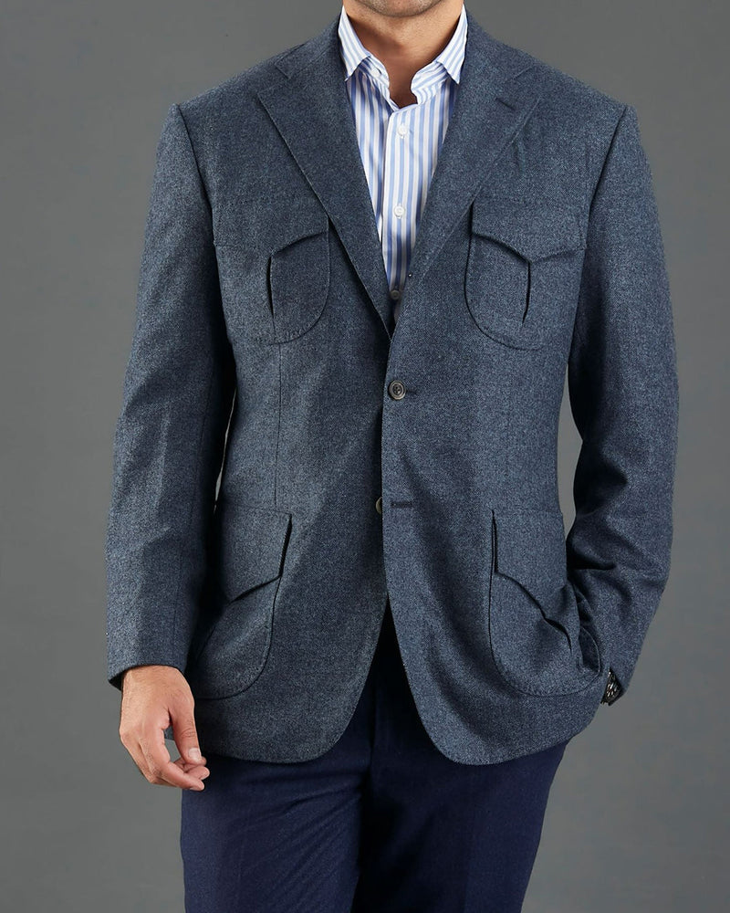 Veste à chevrons bleu de Prusse Ethomas