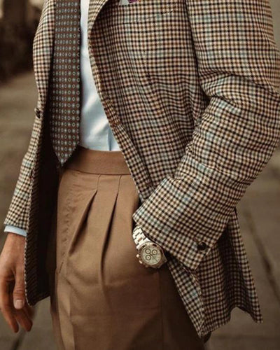 Pantalon plissé en flanelle légère kaki VBC