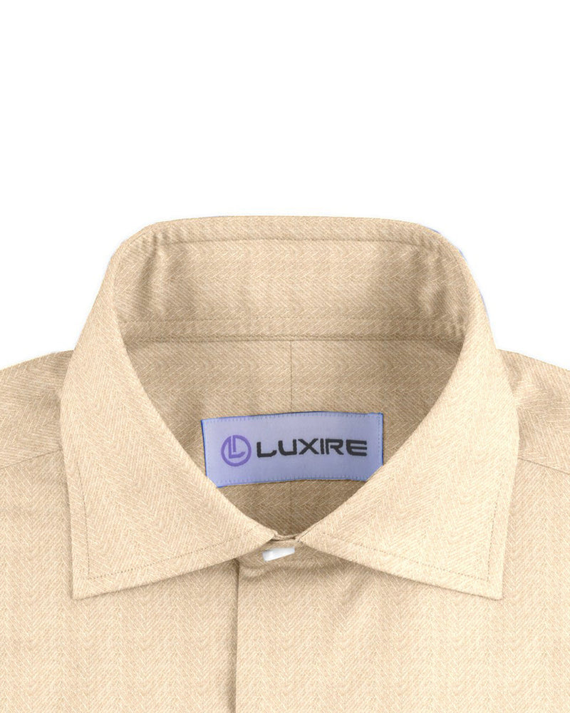 Cashmerello Alumo: Light Beige Cotton Herringbone