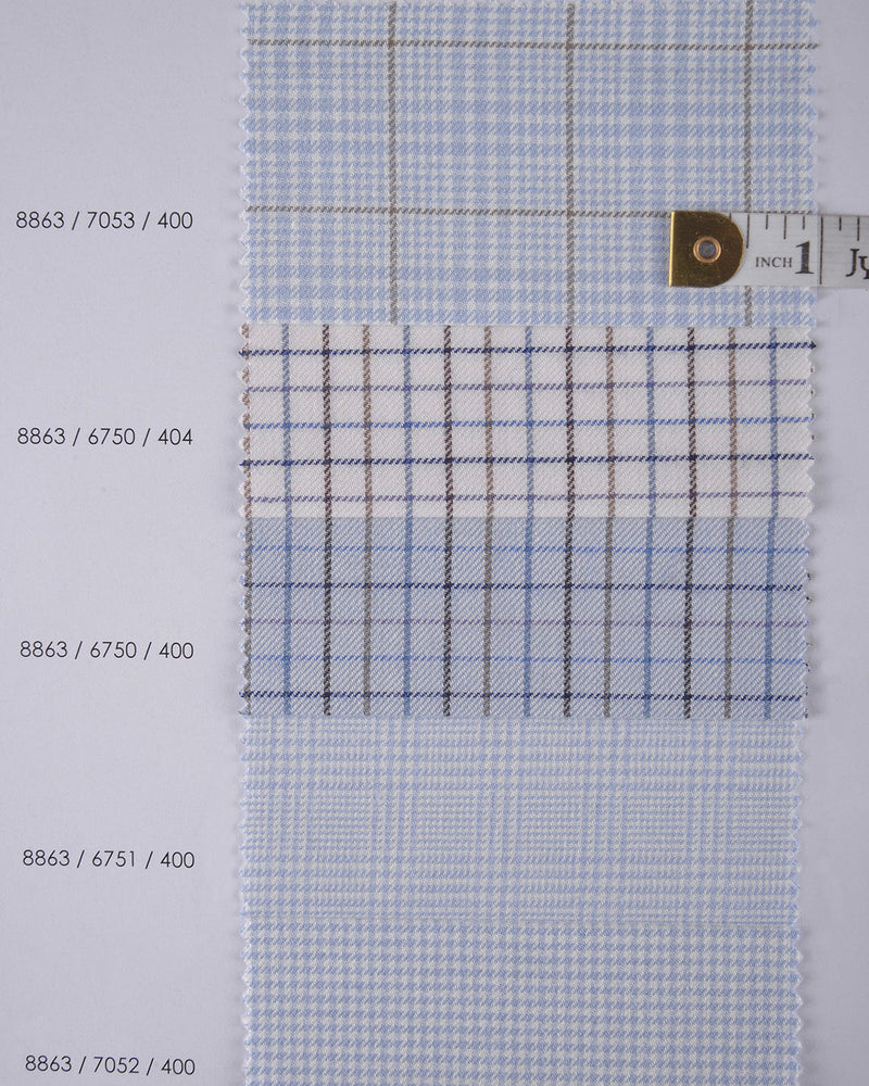 Cashmerello Alumo : Pied-de-poule bleu pastel