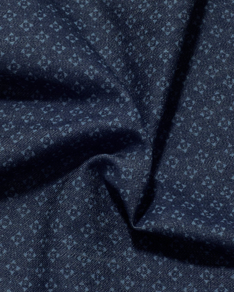 Indigo Denim Wabash bedruckt