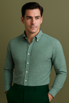 Oxford Lincoln Green Gingham on White