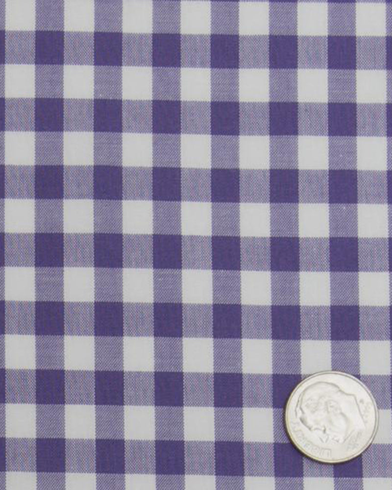 Breite lila Gingham-Karos auf Weiß