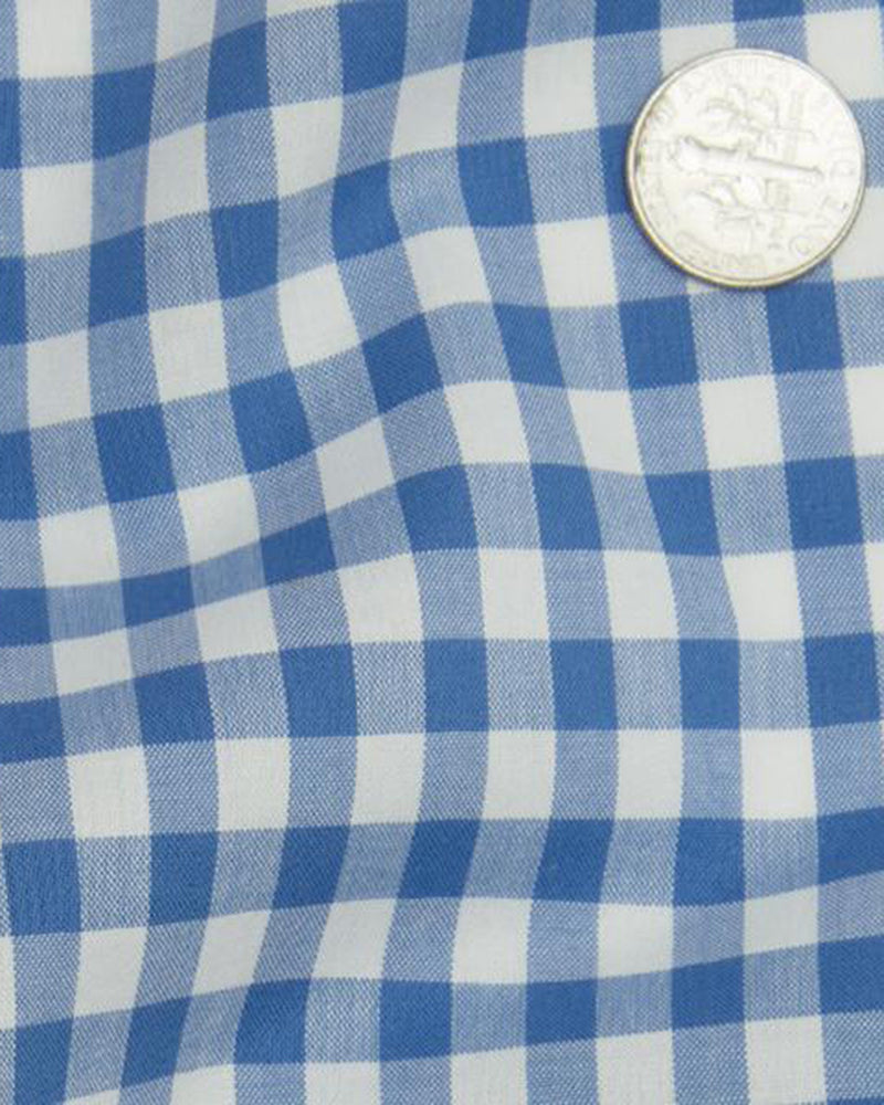 Ultramarine Blue Checks on White