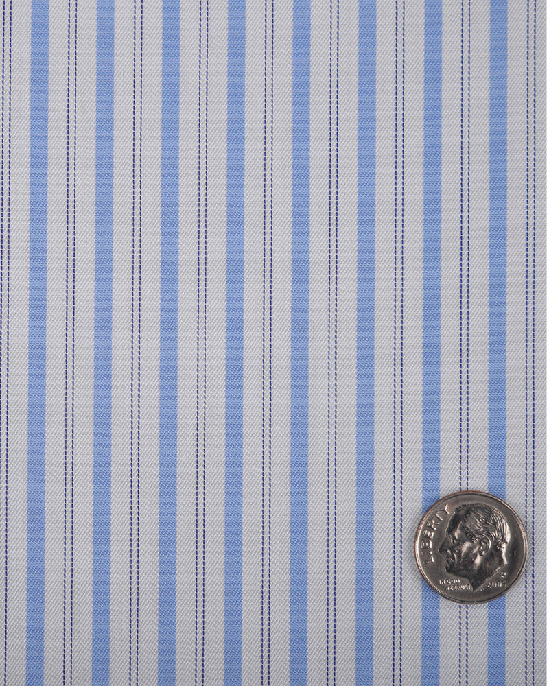 Abwechselnde Streifen in Alumo Navy und Sky Blue