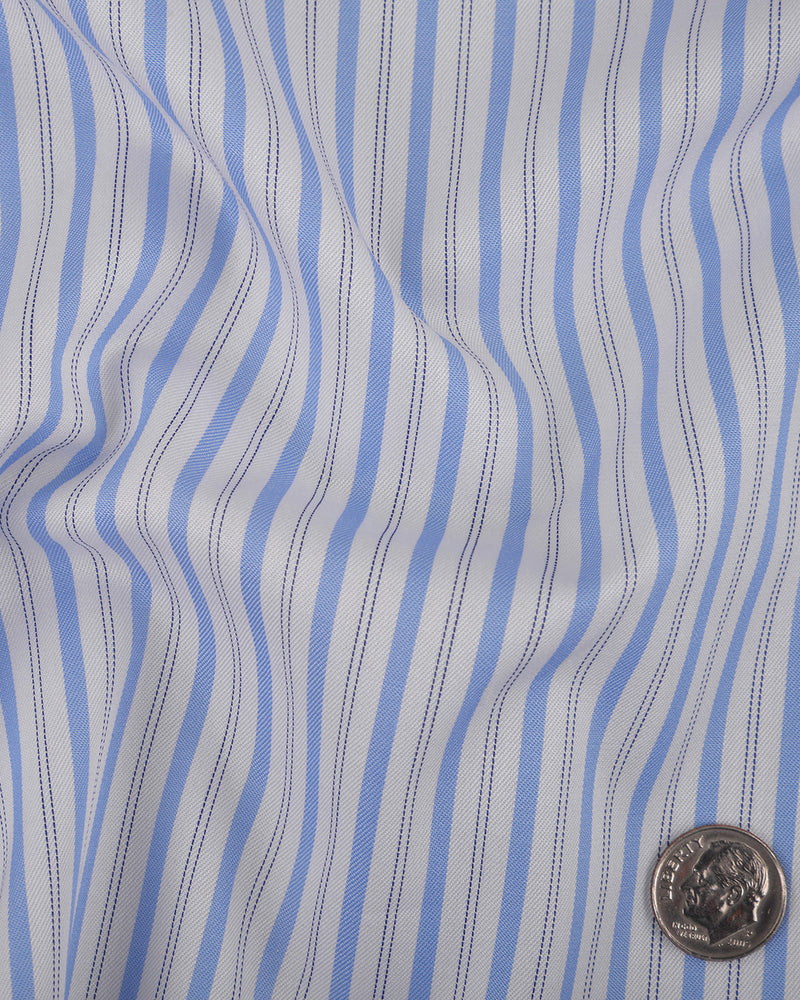 Abwechselnde Streifen in Alumo Navy und Sky Blue