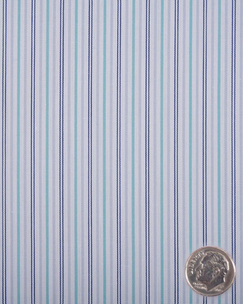 Rayures bleu marine, vert et gris Alumo