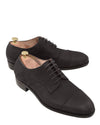 Derby en nubuck noir à bout rapporté