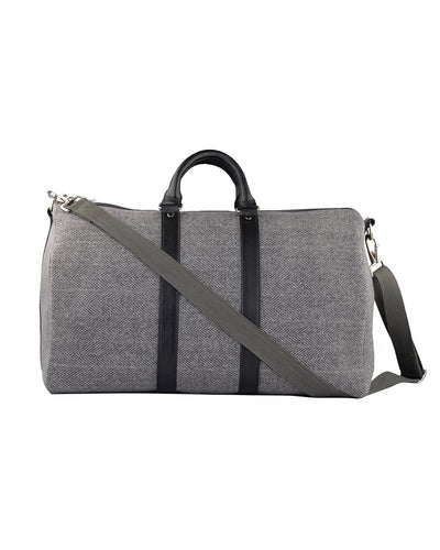 Reisetasche mit Lederbesatz