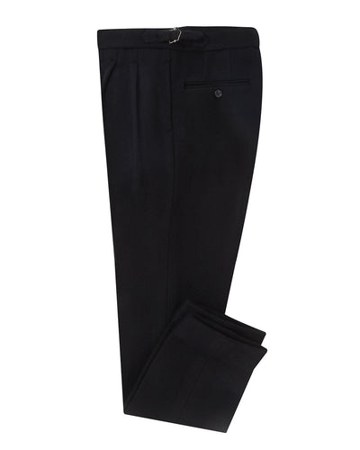 Black Wool Heavy Flannel Pant