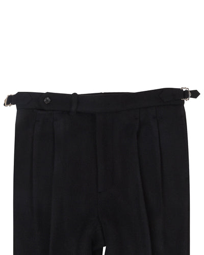 Black Wool Heavy Flannel Pant