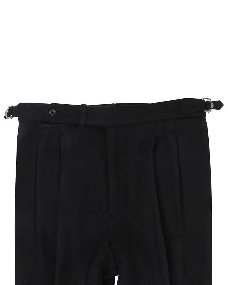 Black Wool Heavy Flannel Pant