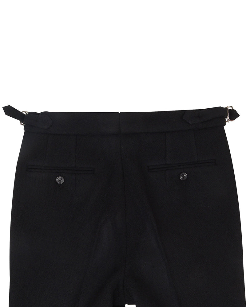 Black Wool Heavy Flannel Pant