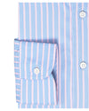 Blue Pink Stripes Twill