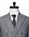 Dugdale Tweed-Doppelreiher-Jacke in Hellgrau und Blau