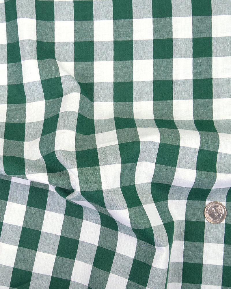 Carreaux vichy verts et blancs macro