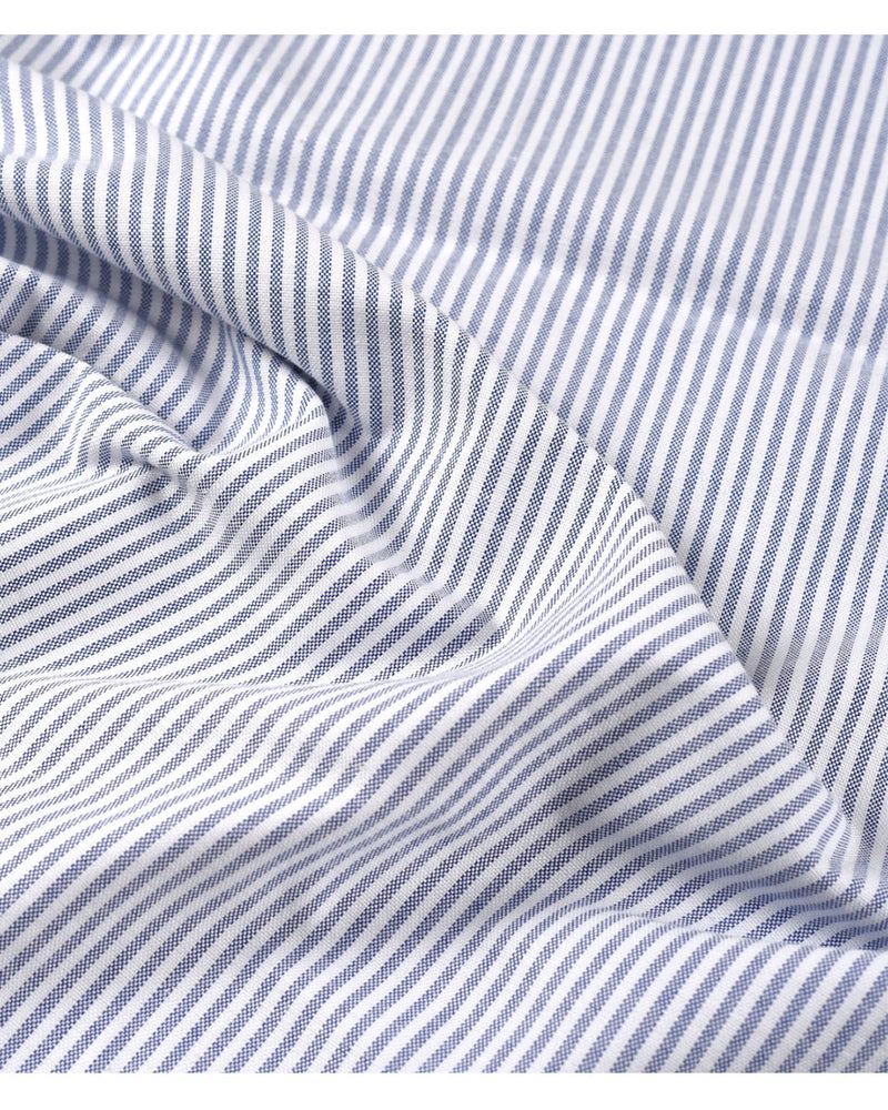 Business-Oxford-Hemd mit blauen Candy-Streifen