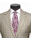 Ethomas Tan Grey Tartan Plaid 130er Wolljacke