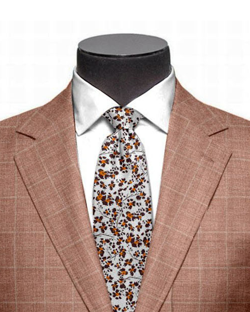 Ethomas glänzende ingwerorangefarbene karierte Jacke mit Fensterscheibe