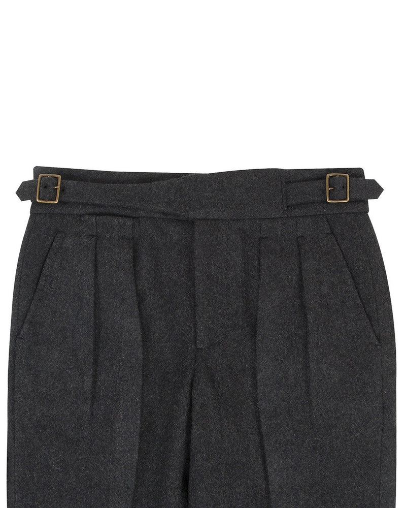 Gurkha-Hose aus anthrazitgrauem Wollflanell 