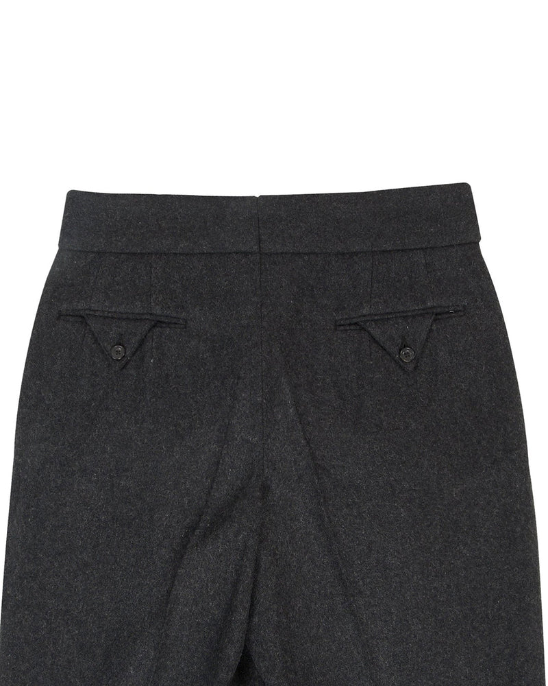 Gurkha-Hose aus anthrazitgrauem Wollflanell 
