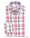 Klassischer roter, marineblauer, weißer Karo-Oxford