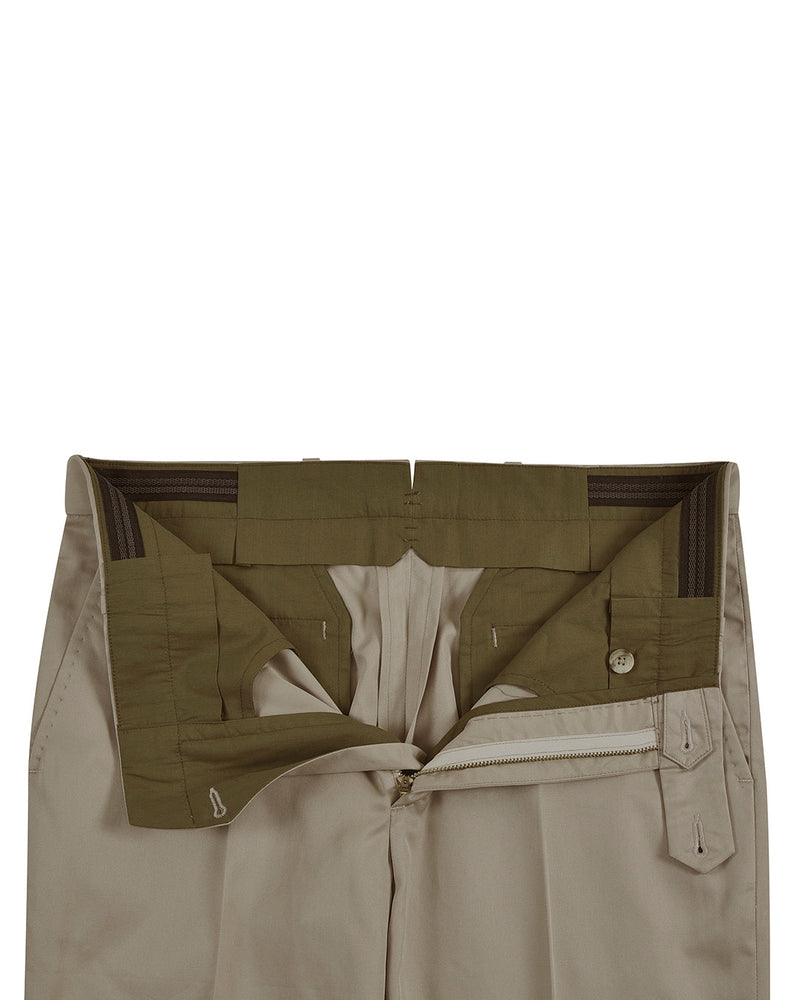 Beige Anzughose aus Baumwolltwill