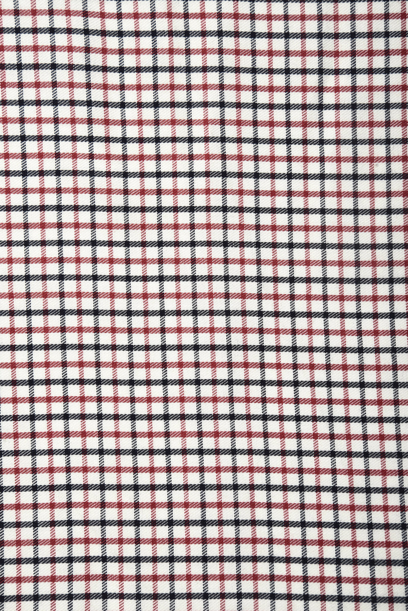 Schwarz-Rot in Ecru-Karos
