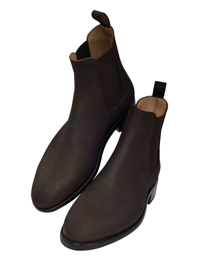Bottines Chelsea en nubuck marron