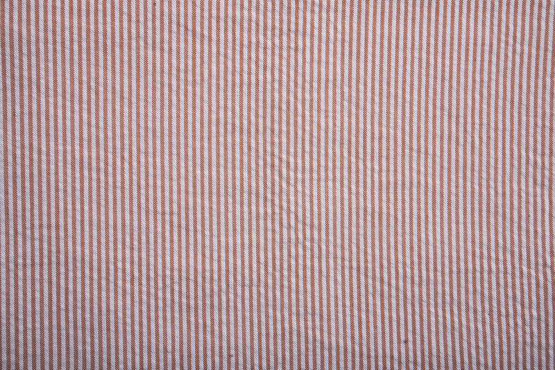 Coral Orange Stripes Seersucker