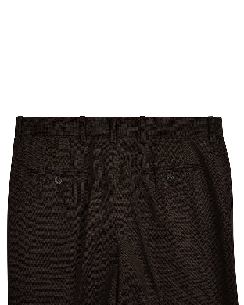 Braune Vogelaugen-Kleiderhose aus Wolle