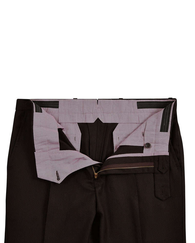 Braune Vogelaugen-Kleiderhose aus Wolle