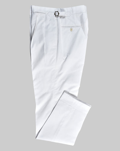 White Cotton Twill Dress Pant