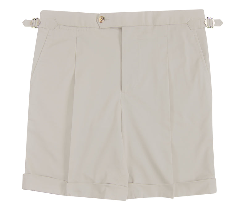 Elfenbein-Twill-Shorts