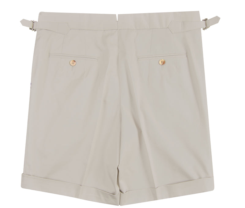 Elfenbein-Twill-Shorts