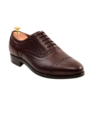 Oxford semi-brogue bordeaux à bout rapporté