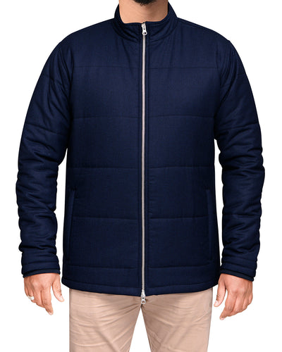 Veste matelassée en flanelle de laine marine VBC