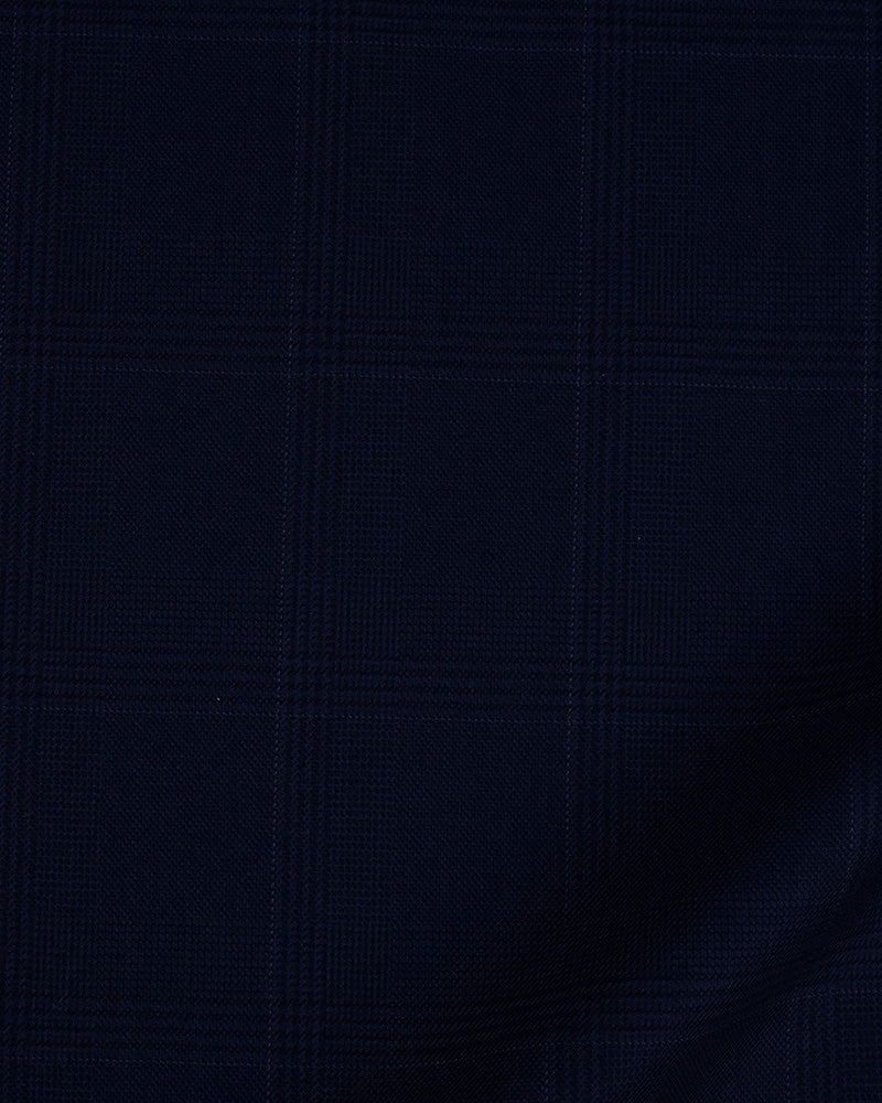Drago: Super 160s Marineblaue Anzughose mit Prince-of-Wales-Karomuster