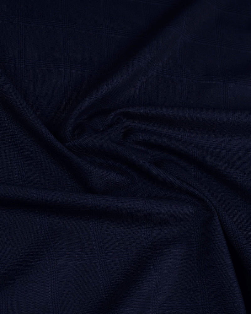 Drago: Super 160s Marineblaue Anzughose mit Prince-of-Wales-Karomuster