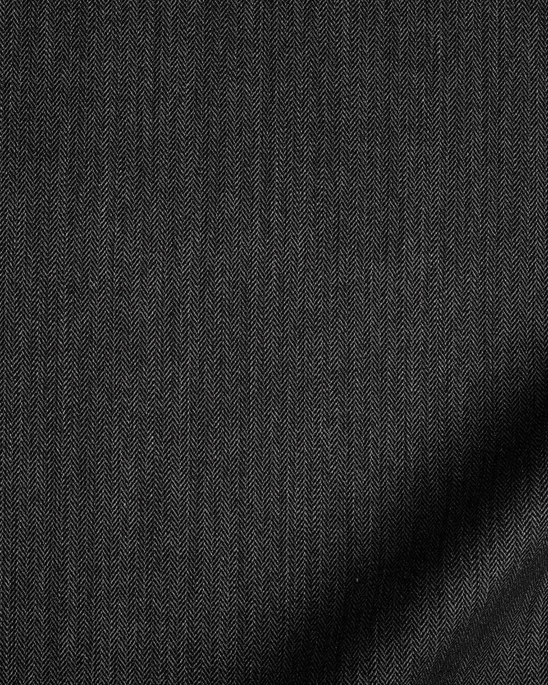 Performance Chino: Grey Herringbone
