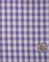 Purple White Gingham Checks Seersucker