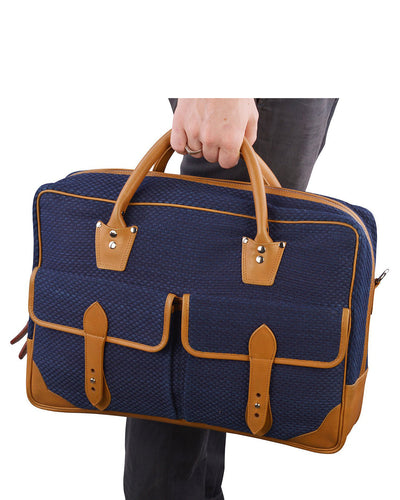 Luxire Portfolio Bürotasche aus Leder &amp; Sashiko